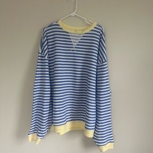 Free People classic striped oversized sweatshirt